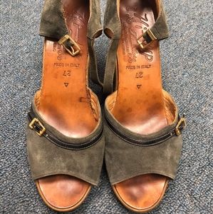 Vintage Women's Green Strap Wedges